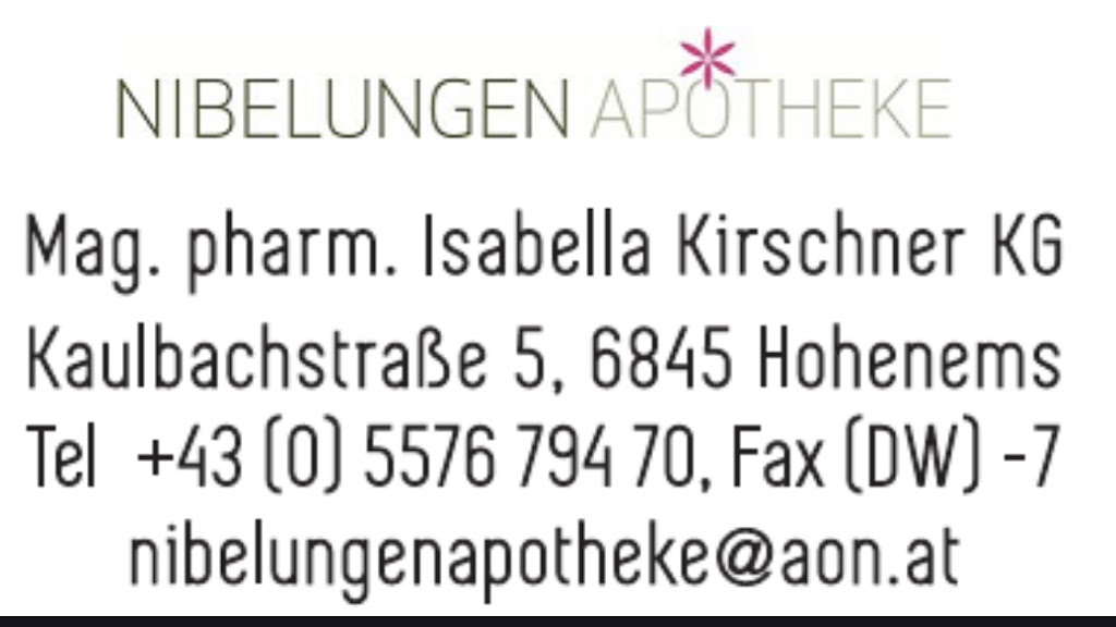 Nibelungen-Apotheke Mag. pharm. Isabella Kirschner KG Nibelungen-Apotheke Mag. pharm. Isabella Kirschner KG